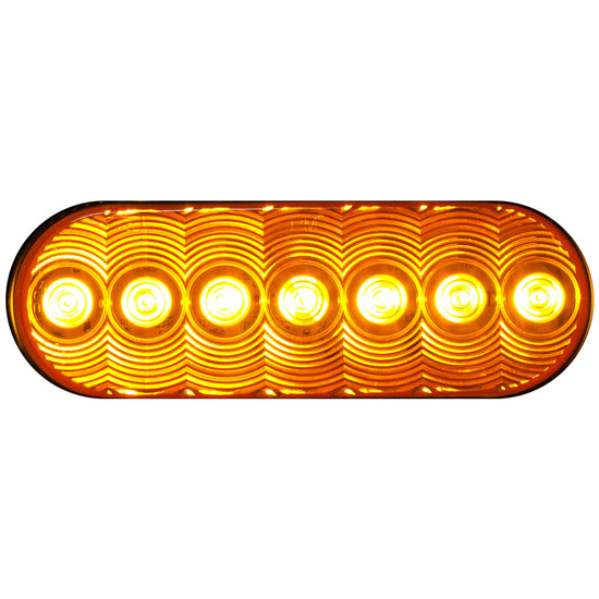 Oval 7 Diode Front & Rear Turn Signal Light- Amber LED/ Amber Lens