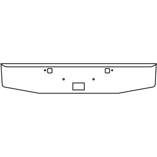 16-12 Inch Chrome Standard Bumper With Rolled Ends, Mounting & Tow Holes For Peterbilt 389, 365, 367, 388, 567, 589