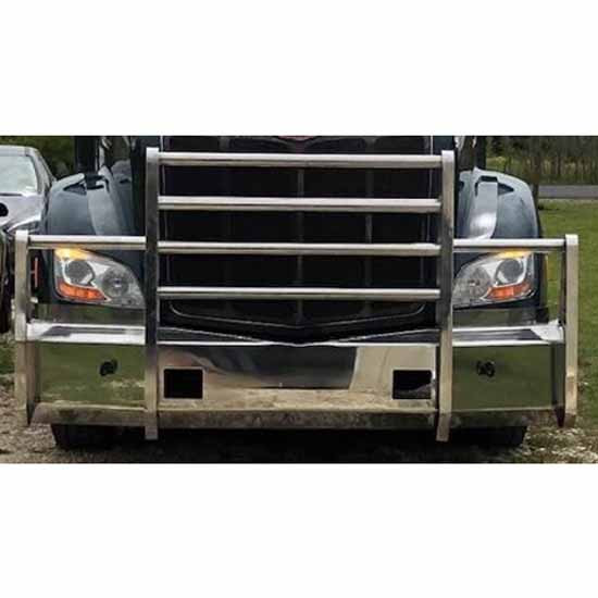 16 Inch Aluminum Texas Style Standard Grille Guard W/ 2 Inch Pipes For Peterbilt 579