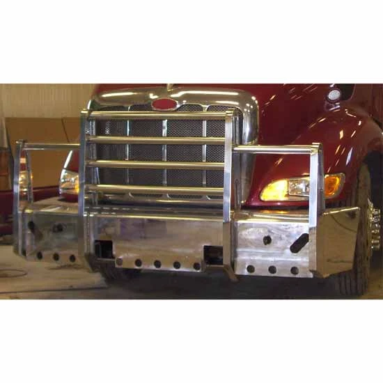 Aluminum Standard 4 Post I-Beam Upright Bumper Grille Guard For Peterbilt 335