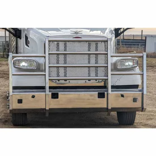 Aluminum Standard 4 Post I-Beam Upright Bumper Grille Guard For Peterbilt 567 SFA