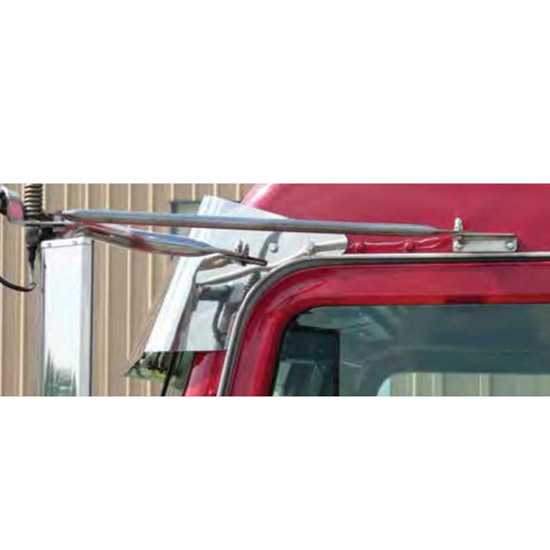 10.5 Inch Stainless Steel Darwin Drop Visor For Peterbilt 1988 & Newer