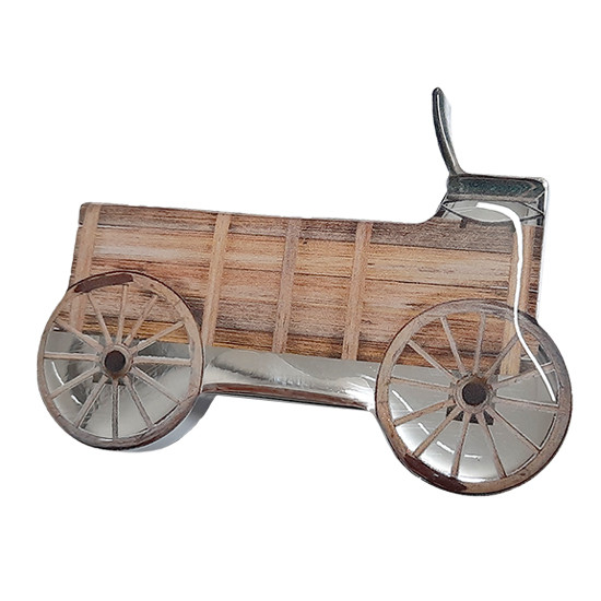 Chrome Aluminum Wagon Shape Printed Knob