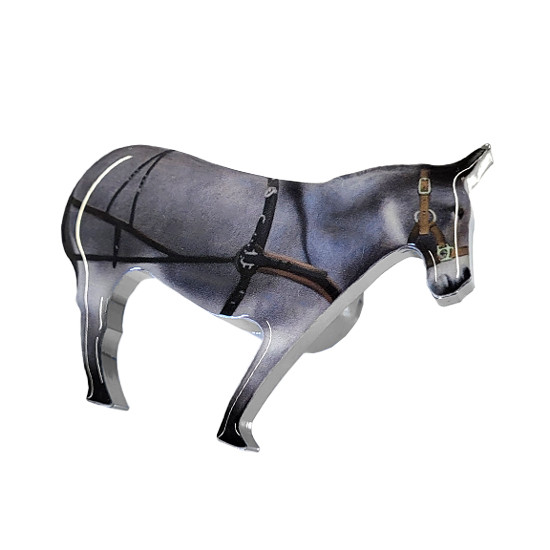 Chrome Aluminum Donkey Shape Printed Knob