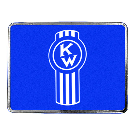 Blue Rectangular Belt Buckle W/ Old Kenworth Logo