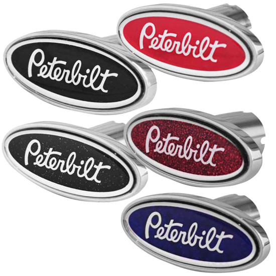 Chrome Aluminum Oval Air Brake Knob W/ Peterbilt Decal
