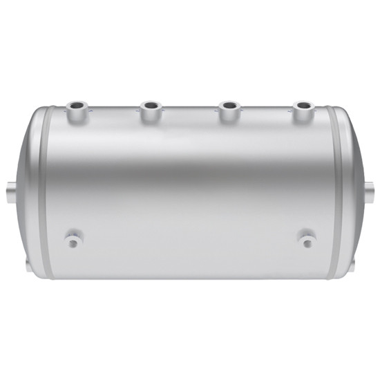 Aluminum Single Chamber Air Tank 9.5 OD X 19.5 Inch - 10 Ports For Kenworth