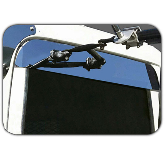 Stainless Steel Munster Style Chop Top Window Door Panel W/ Door Mounted Mirrors For Hino