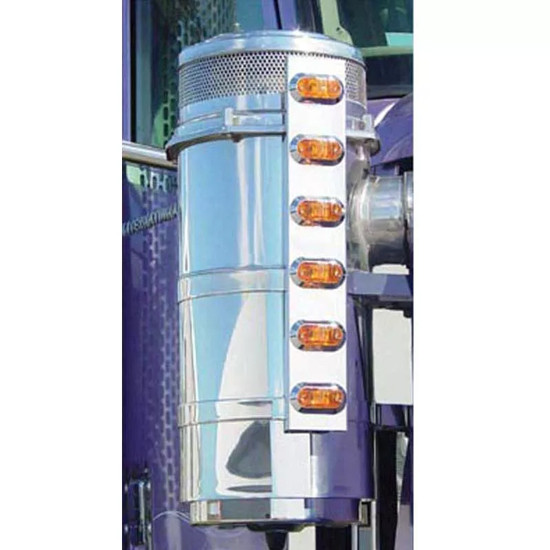 Roadworks 20.25 Inch Stainless Steel Front Air Cleaner Light Panel W/ 6 Supernova Light Holes For International 9900i