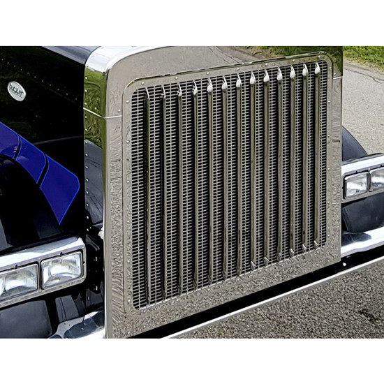 Twelve Gauge Retro Style Grill Bar - Stainless Steel For Peterbilt 389/Glider