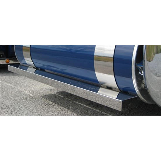 CSM 72 Inch Stainless Steel Fuel Tank Fairing W/ Flat Top For Kenworth W/ 24.5 Inch Diameter 150 Gallon Tank
