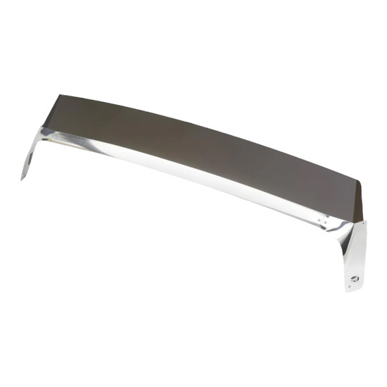 Belmor Smoke Acrylic Hood Shield W/ Bright Aluminum Wrap Around End Caps For Peterbilt 579