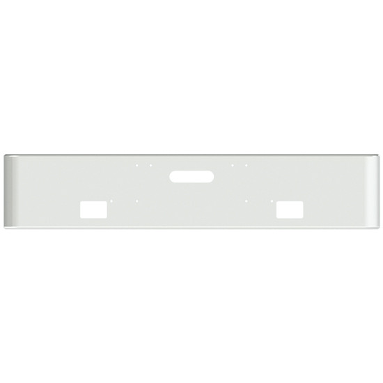18 Inch Chrome Economy Texas Rolled End Bumper W/ Tow & Square Fog Light Holes For Freightliner Classic/XL & FLT