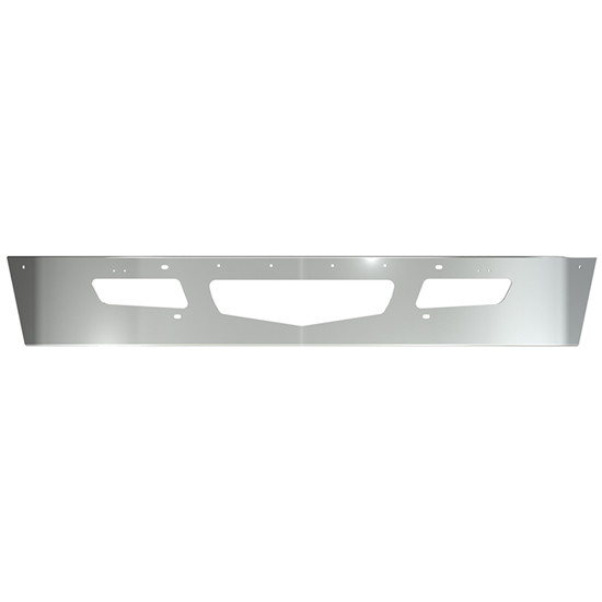 16 Inch Chrome Set Back Axle Wrap Around Bumper W/ OEM Fog Light, Tow & Vent Holes For International MV607