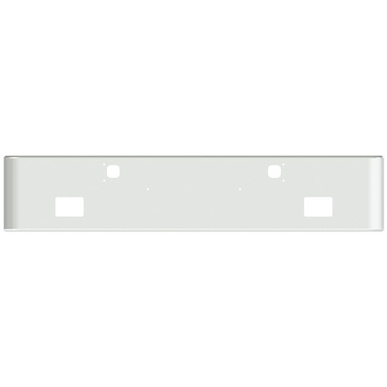 18 Inch Chrome Economy Texas Rolled End Bumper W/ Square Fog Light & Tow Holes For Kenworth W900B/L