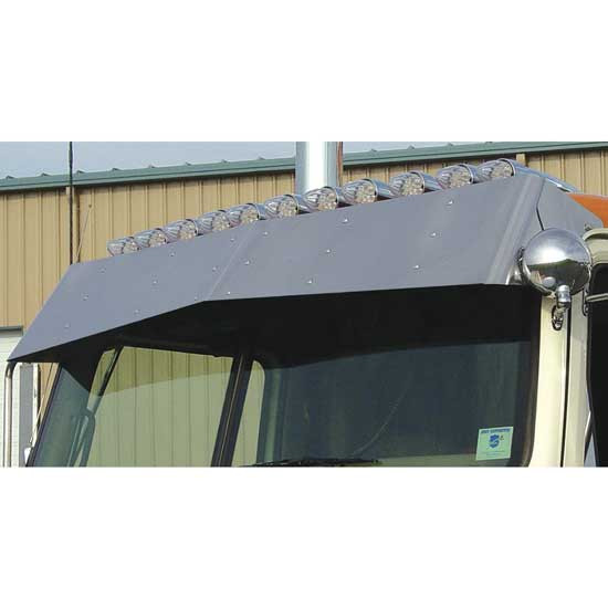 Roadworks Stainless Steel Visor For Western Star 4900 Series W/ Cab Mounted Mirrors