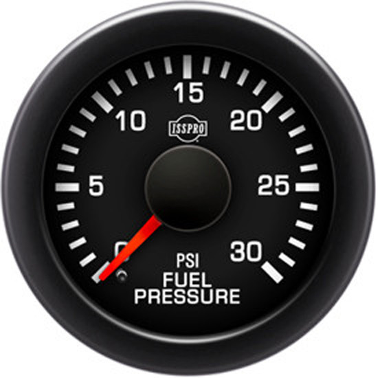 EV2 2-1/16 Inch Fuel Pressure Gauge W/ Black Bezel & Built-In Warning Light