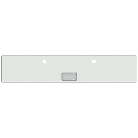 18 Inch Chrome Blind Mount American Eagle Boxed End Bumper W/ 8 Inch Ears, Tow & Frenched In License Plate Holes For Peterbilt 365, 367, 388, 389/Glider, 567 & 589 SFA