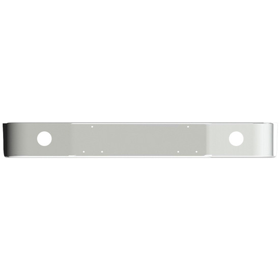 20 Inch Stainless Steel Set Back Axle Bumper W/ Round Fog Light Holes For Peterbilt 385 SBA 120BBC