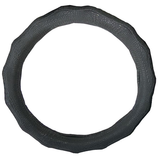 18 Inch Black Crocodile Style Steering Wheel Cover