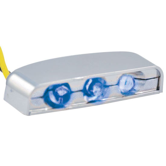 Chrome Plastic Blue LED Step Light W/ 3 Diodes & Clear Lens