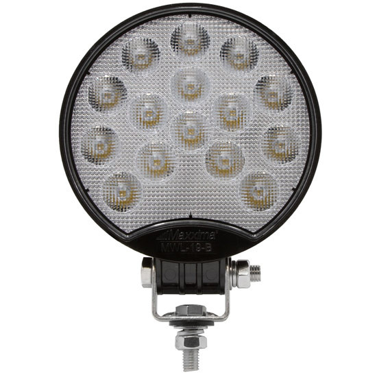 4.8 Inch Round Stud Mount Work Light- White LED & Clear Lens- 800 Lumens
