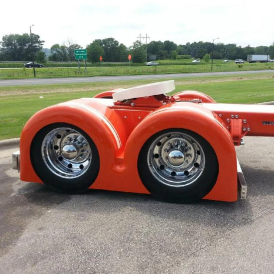 Fiberglass Project One Double Hump Fender Set 38 Inch Drop W/ 5.5 Inch Lip For 52 & 54 Inch Axle Spread