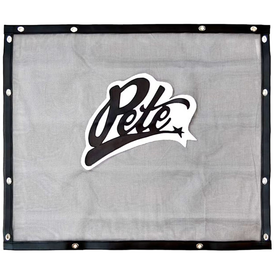 Blue Pete Logo Black Mesh Bug Screen W/ Black Vinyl Trim For Peterbilt 379 127BBC