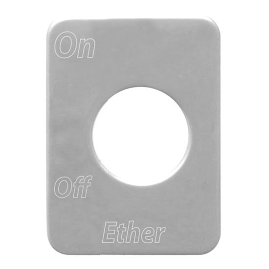 Stainless Steel Ether Switch Plate For Peterbilt 359, 375, 377, 378 & 379