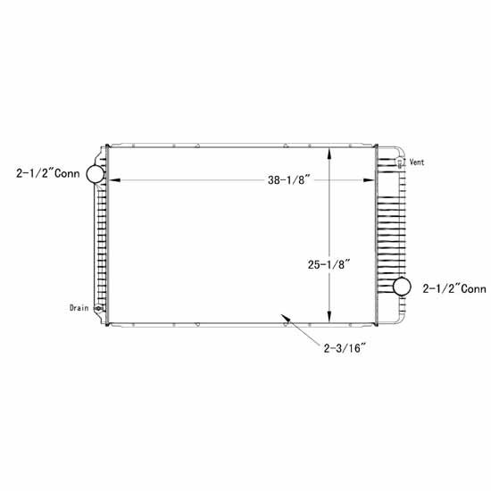 BESTfit Plastic/ Aluminum Radiator 38.125 X 25.125 X 2.1875 Inch 3 Row Replaces HDC010244PA, 437411P, 3A50786D For International