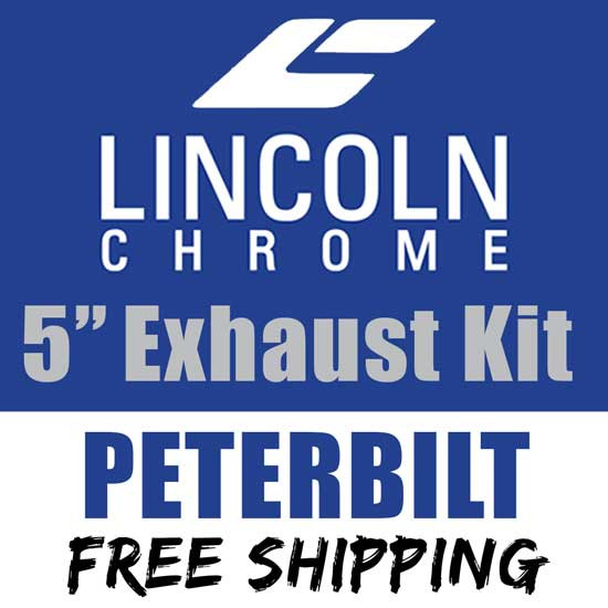 LC 5 Inch Chrome W/ DPF Shift Kit, Large 5 Inch Y For Peterbilt 389 Unibilt