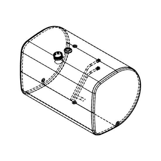 BESTfit Aluminum Reverse D Fuel Tank 100 Gallon- 26 X 26 X 39 Inch- Passenger Side For Volvo