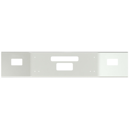 VC 14 Inch Chrome Break Back Bumper W/ Open Ends, Center Tow/Hitch, Center Vent & 2 Square Fog Light Holes For Kenworth T800 & T880