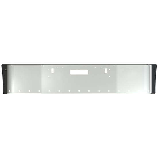 20 Inch Stainless Steel Bumper W/ Center & Outer Tow Holes And 15 Round 3/4 Inch Light Holes For Freightliner FLD112/120 SBA