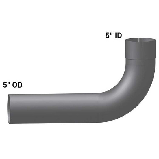 BESTfit 90 Degree Elbow Replaces K180-17386-24 For Kenworth W900 AeroCab With Single Muffler