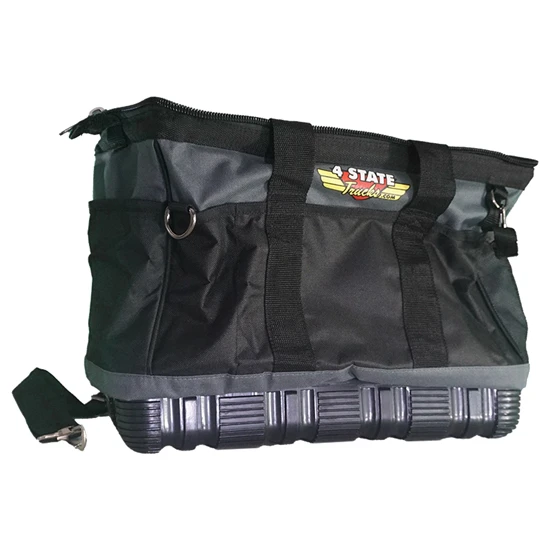BESTfit Black & Gray Oxford Tool Bag W/ Rigid Plastic Sole
