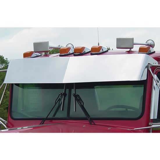 Turnpike Truck Trim 12 Inch Stainless Steel Drop Visor For Kenworth T300, T400, T600, T800 & W900