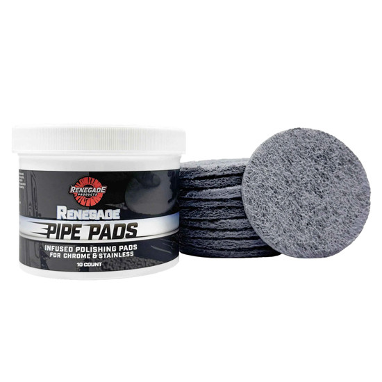 Renegade Infused Polishing Pads Pre Saturated W/ Pipe Dream Chrome Conditioner - 10 Pack For Chrome & Stainless Steel