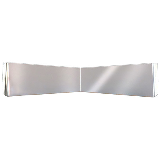 Roadworks 6 X 8 Inch Stainless Steel Bowtie Visor For Kenworth W900B, W900L W/ Flat Glass