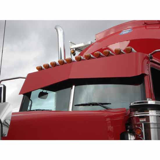 12 Gauge Customs 8 X 11 Inch Aluminum Reverse Bowtie Visor For Kenworth T800 & W900 W/ 1 PC Flat Windshield