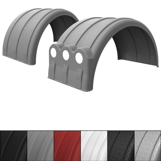 Minimizer Poly Texas Double Multiple Axle Fender W/ Lightbox Option For 24.5 Dual Tires