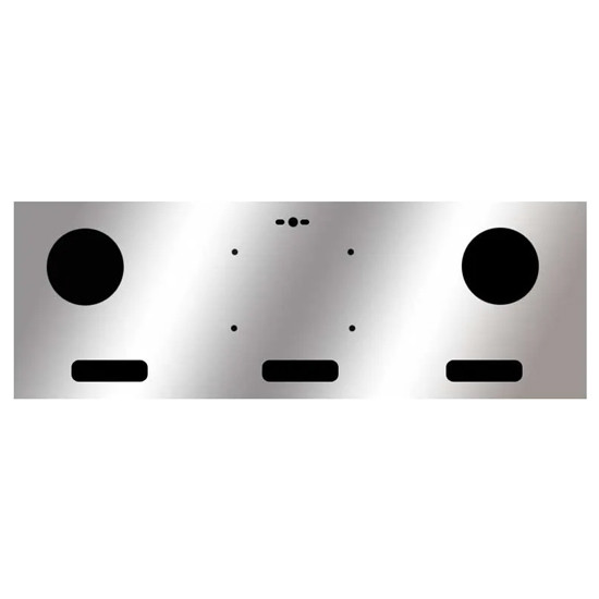 Roadworks Stainless Steel Rear Center Panel W/ 3 Crew Light Holes & 4 Inch Round Light Holes