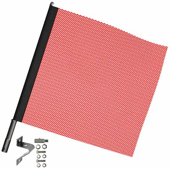 18 x 18 Inch Red Quick Mount Flag Kit W/ Jersey Material & SS Mounting Brackets