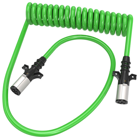 15 Feet 7-Way Green ABS Electric Cable Assembly W/ 12 & 48 inch Leads