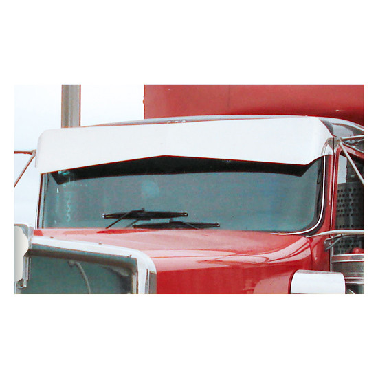 12 Gauge Customs 7 X 11 Inch Stainless Steel Reverse Bowtie Drop Visor For Kenworth T600, T800, W900 W/ Flat Glass