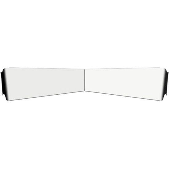 LC 9 X 13 Inch Stainless Steel 2 Piece Reverse Bowtie Visor For Kenworth W900