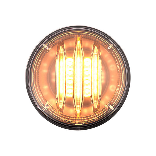 Amber Round Saber Light Bar Design LED 4 Inch Turn Signal Light W/ Clear Lens