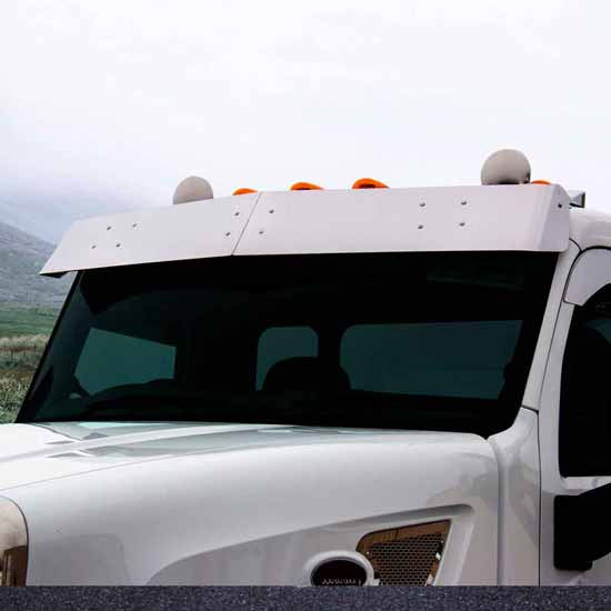 11 Inch Stainless Steel Sun Visor For Peterbilt 567/579 Flat Top
