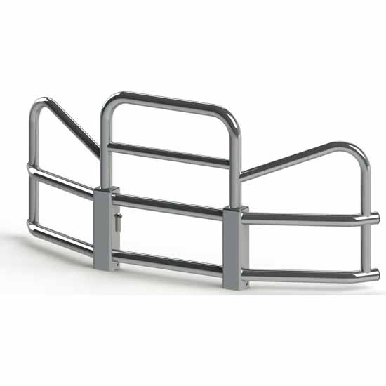 Aluminum Grille Bumper Guard W/ 2 Winged Tubes On Ends For Kenworth T680 Next Gen