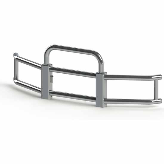 Aluminum Grille Bumper Guard W/ 2 Vertical I-Beams Upright & Quick Release For Kenworth T680 Next Gen